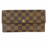 LOUIS VUITTON 2005 Sarah Coated Canvas Brown Flap Damier Ebene Wallet