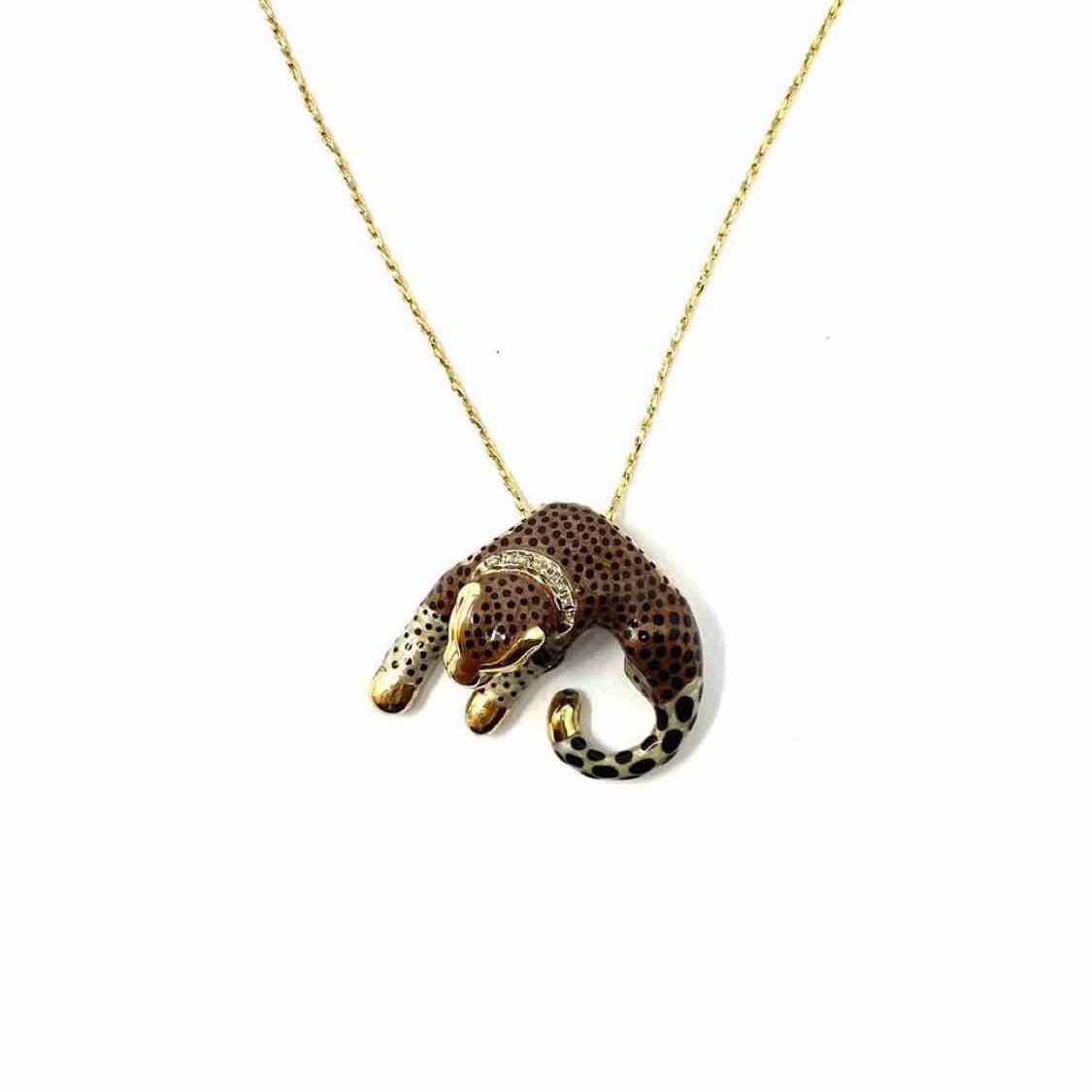 Estate SLC 1980's Jaguar 14K Gold Vermeil 24KGB 24" Necklace