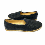 Charix Women's Black Size 40/9.5 Round Toe Leather Scale Flats