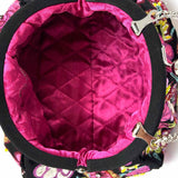 Vera Bradley 25th Anniversary Black Pink Kisslock Beaded Floral Clutch
