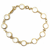 Swarovski Clear Gold Tone Chicklet 8.5" Crystal Bracelet