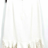 Milly Women's White A-Liine Crochet Edge Size 6 Skirt