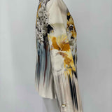 Cartise Women's White Gray Size 6 Floral Blazer