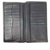 Burberry Black Bi-Fold Pebbled Leather Wallet