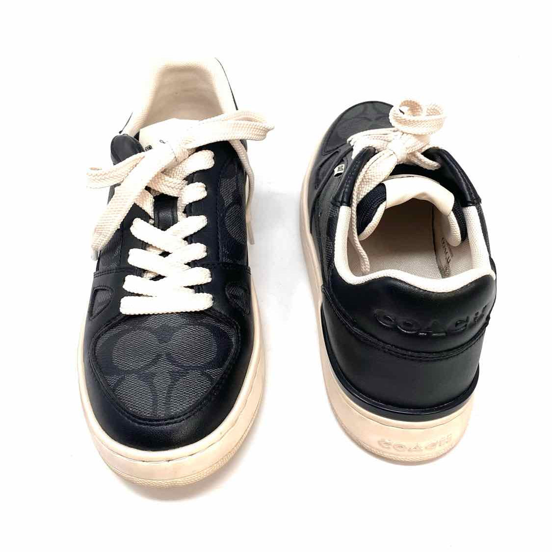 Coach Clip Court Low Top Women's Charcoal Size 6.5 Signature Sneakers