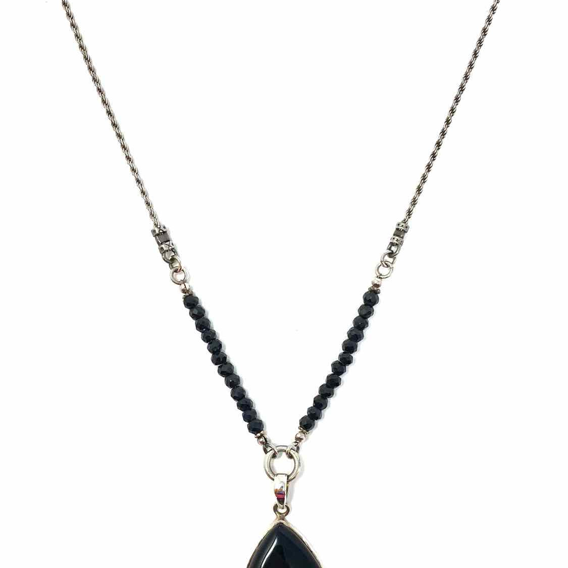 .925 Teardrop Onyx Necklace