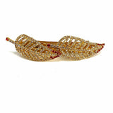 Statement Gold Tone Leaf embellished Hair Clasp