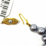 Estate Steel Blue 24" Faux Pearl Necklace