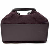 Fendi Origami Medium Tote Deep Plum Purple Suede Tote