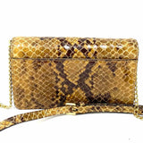 Michael by Michael Kors Beige Flap Snake Print Leather Crossbody
