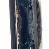 Vintage Black Hinged embellished Clutch