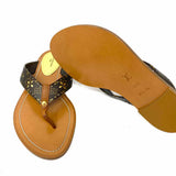 LOUIS VUITTON 2022 Sunny Women's Brown Size 37.5/7 Flat Monogram Flip-Flops