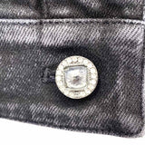Chanel Women's Black Size 34/XS Denim Jacket w/ Black & White Shag Details