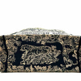 Christian Dior Medium Toile de Jouy Navy Green Embroidered Made in Italy Tote