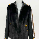 Fendi Women's Multi-black Size 6 Reversible Fur Bomber Jacket