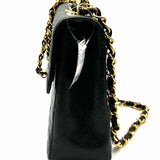 Chanel 2002/03 Classic Jumbo Black Flap Turnlock Caviar Leather Shoulder Bag