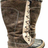 SOREL Cate the Great Women's Gray Size 7 Fur Lined Leather Waterproof Boots