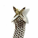 DAVID YURMAN Diamond X Chain Tassel .925 Sterling Silver 18K 2.25" Earrings