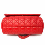 Christian Dior Miss Dior Soft FlapRed Cannage Leather Made in Italy Shoulder Bag