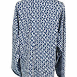 Flora Bea Briar Women's Navy Size M Button Down Chain Print Long Sleeve