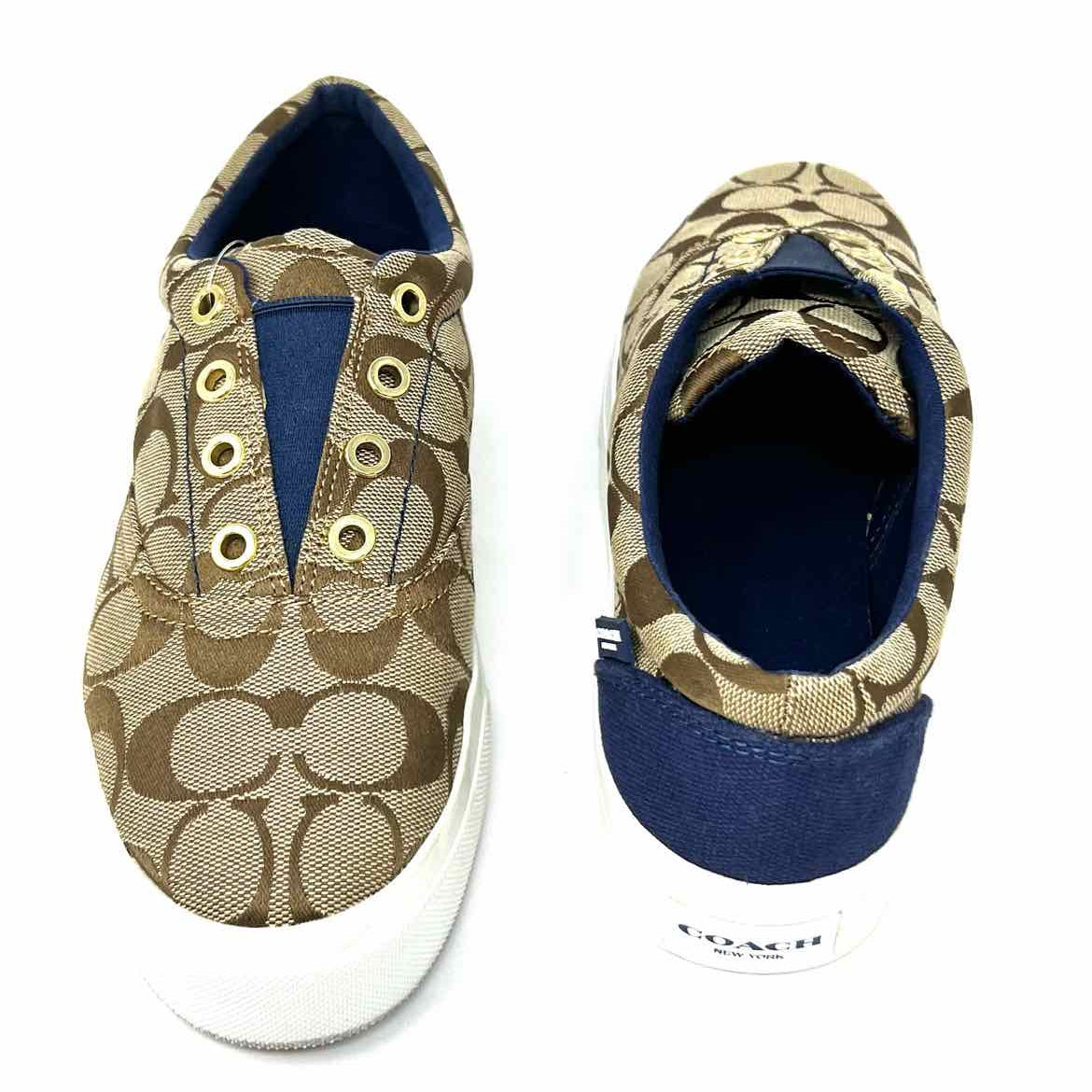 Coach Margo Women's Beige Size 6.5 Slip on Canvas Signature Sneakers