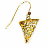 Alexis Bittar Gold Tone Dangle Shark Tooth Crystal Earrings