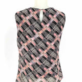Nic + Zoe Pink/Black Size PP Tank Plaid Sleeveless