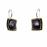 Silpada 925 Sterling Silver Dangle Square Pearl Earrings