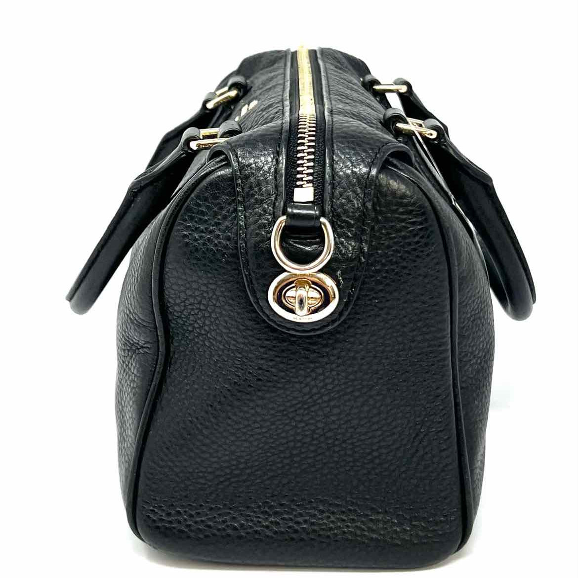 Coach Mini Bennet Black Boston Pebbled Leather Satchel