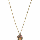 SARAH COVENTRY Contessa Vintage 70's Gold Tone Pendant 31" Crest Necklace