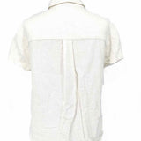 Madewell Women's Off-White Size XS Button Down Linen Blend Short Sleeve Top