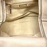 Tory Burch Half Moon French Gray Taupe Pebbled Leather Satchel