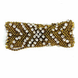 Vintage Gold Tone Mesh Chevron Crystal Bracelet