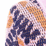 Nic + Zoe Women's Blue Pink Orange Size S tunic jacquard Cotton Abstract Sweater