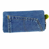 Handmade Levi's Jeans Denim Blue Zip-Around Pocket Wallet