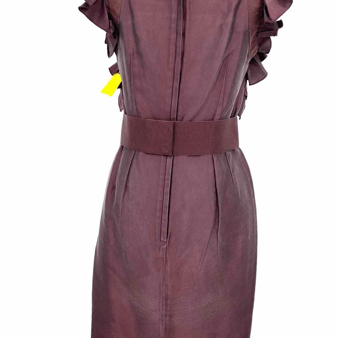 DOLCE & GABBANA Women's Burg./Rasp. Size 42/M Sleeveless Silk Ruffled Dress