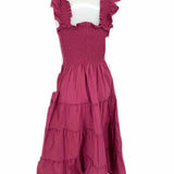 Hill House Ellie Nap Women's Burgundy Size XS Sleeveless Midi Dress