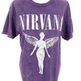 Nirvana Women's Purple Size M Crew Graphics T-shirt