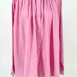mii Women's Pink Size S Button Down Silk Blend Stripe Long Sleeve