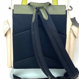 Coach Hitch with Trompe L'oeil Beige Green Buckle Leather BackPack