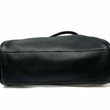 oliveve Taya Black Zip Top Pebbled Leather Tote
