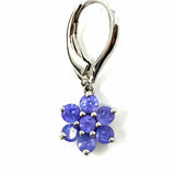 Angara 14K White Gold Purple Dangle 1" Floral Blue Tanzanite Earrings
