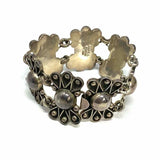Taxco Maria Morena Ortiz 1980's 925 Sterling 7.5" Flower Made in Mexico Bracelet