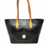 Dooney & Bourke Wexford Black Contrast Stitching Leather Tote