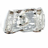 Statement Silver tone Abstract textured Belt Buckle