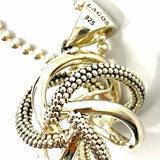 LAGOS 925 Silver & 18K Gold Two-tone Pendant 18" Knotted Diamond Necklace