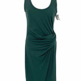 Theory Women's Forest Green Size M Sleeveless Draped Dress