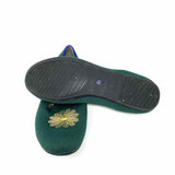 ROTHY'S Women's Green Round Toe Knit Flower Embroidered Size 10 Flats