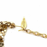 Whiting and Davis Metal Mesh Gold Tone Triangle Statement Necklace