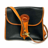 Dooney & Bourke All-Weather Essex Black Vintage Brown Pebbled Leather Crossbody